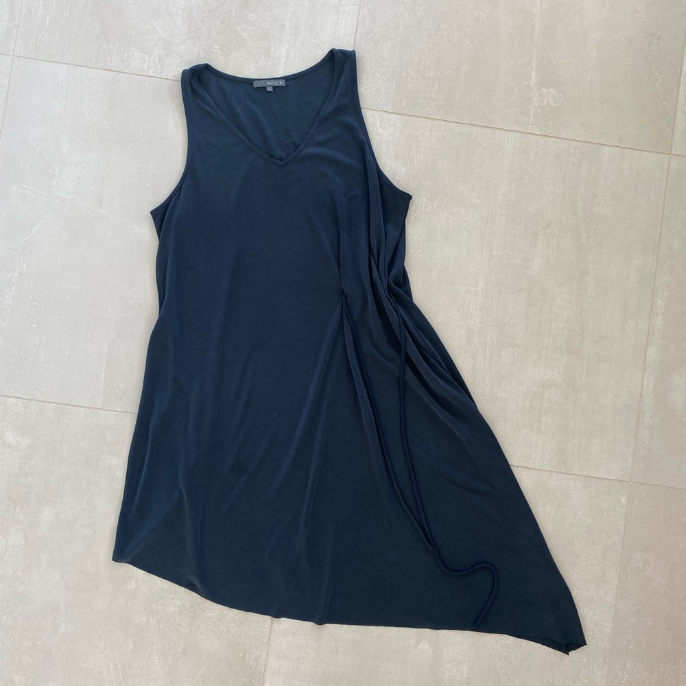 Matty M Black Asymmetrical Wrap Dress L